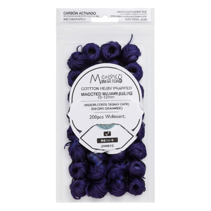 Perles imbriquées en coton indigo de 10-12 mm à centre ouvert pour la fabrication de bijoux et de macramé, lot de 200 pièces en gros - Product Image 2