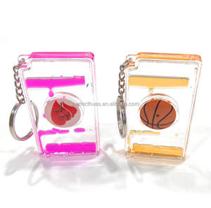 Multicolor Acrylic Motion Bubble Liquid Timer Floating UV Printed Funny Keychain - Product Image 2