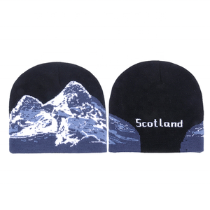 Gorro de Punto con Estampado de Montaña Escocesa, Unisex, para Invierno, Informal, para Uso en Exteriores, 56-58 cm, Acrílico, Cálido - Product Image 1