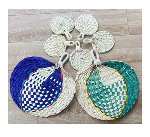 Ventiladores de hoja de palma de paja a mano de Vietnam, 10cm, 20cm, 30cm, 40cm, patrón de decocción para eventos de boda, fiestas de Año Nuevo, vacaciones en la playa - Product Image 3