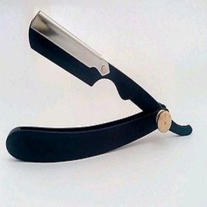 Professional Barber Straight Edge Shaving <b>Razor</b> Matte Black German Stainless Steel Hair Shaving <b>Razors</b> - Product Image 1