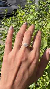 Floral Cluster Lab Grown Diamond Stackable Rings Minimalist Dainty Luxury Everyday Wear Engagement Bands Custom 14K Solid Gold - Product Image 3