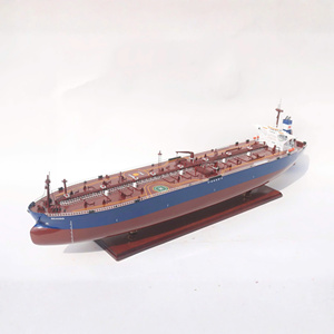 Modèle en bois de navire-citerne pétrolier SEAKING CRUDE OIL TANKER, fait main, navire-citerne commercial coréen, décoration de table, objet d'art de collection - Product Image 1