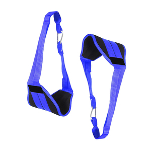 สายรัดหน้าท้องแบบยาว ทำจากโพลีเอสเตอร์/ไนลอน สำหรับยกน้ำหนัก พร้อมห่วงรูปตัว D และคาราไบเนอร์แบบสองสี บุแผ่นรองรับน้ำหนัก ปรับได้ - Product Image 5