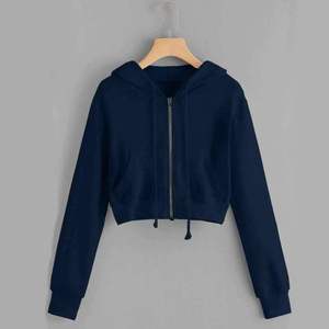 Wholesale Cropped <b>Hoodie</b> <b>Women's</b> Oversized Pullover Fleece Drop Shoulder Drawstring Hood Elastic Hem <b>Navy</b> Blue Olive Grey - Product Image 1