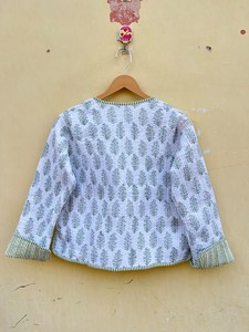 Indian Handmade 100% Cotton Eco-Friendly <b>Quilted</b> Anti-Wrinkle Breathable Digital Printed Front Pocket Regular Winter <b>Jacket</b> - Product Image 5