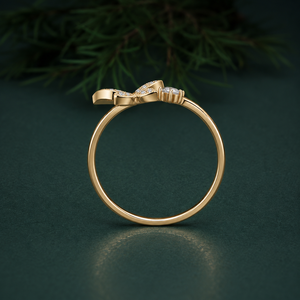 Anillo de Compromiso AMBER JEWELS con Diamante Mariposa, Oro Sólido de 14K, Piedra Cultivada en Laboratorio, Unisex, Romántico, Estilo Hip Hop, Certificado IGI - Product Image 4