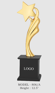 Trofeo Estrella Metálica de 12.5 Pulgadas, Chapado en Oro, Plata y Bronce, Modelo 806 A B C, Grabado Duradero, Premio para Deportes y Juegos - Product Image 6