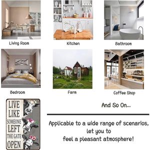 Targa Vintage in Latta con Motivo Mucca 'Live Like Someone Left the Gate Open', Decorazione Rustica in Legno per Casa, Fattoria, Recinzione, Bagno, Camera da Letto - Product Image 3