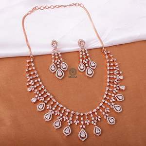 Gracy Gold-Plated American Diamond & Pearl Necklace Set for Wedding & Festival - Product Image 2