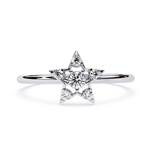 Round Brilliant Lab-Grown Diamond Royal Star Crown 10K Gold <b>Ring</b> with Trendy Luxury Detailing and Bold <b>Statement</b> Design - Product Image 4