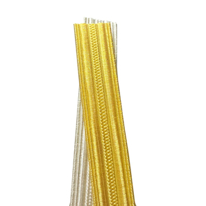 Gold Mylar Braid French Wire Ribbon Twisted Fringe Customized Size Eco-Friendly <b>Embroidered</b> Metallic Wire Tassel <b>Shoes</b> Trim - Product Image 4