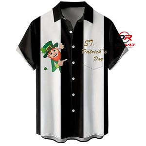 Chemise Hawaïenne Homme ORVO Sports en Tricot 100% Polyester 140g à Manches Courtes, Col Rabattu, Imprimé Numérique Papillon, Boutonnage Simple - Product Image 5