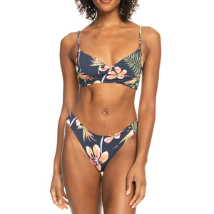 Conjunto de Bikini con Estampado Floral para Mujer, Top Halter Cruzado, Braguita Hipster, Spandex Elástico, Poliéster, Traje de Baño de Dos Piezas - Product Image 1