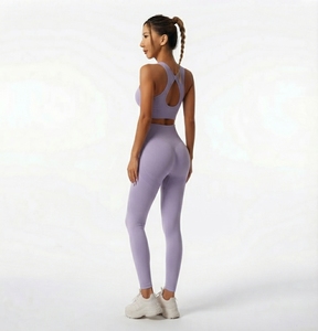 Conjunto Deportivo de 2 Piezas para Mujer, Antibacterial, de Spandex/Nailon, para Gimnasio, Fitness, Yoga y Ejercicio - Product Image 5