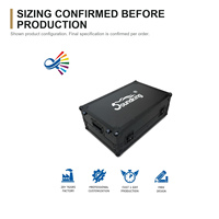 Flight case noir pour console de mixage numérique avec panneau frontal amovible et supports en mousse pour équipement audio de tournée