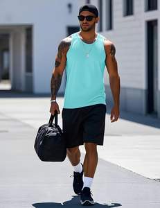 Camiseta sin mangas urbana para hombre, tejido ligero y transpirable, tacto suave, movimiento fluido, corte limpio, textura fresca, elasticidad cómoda, uso diario, estilo moderno, resistente. - Product Image 4