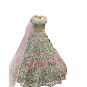 Lehenga Choli de Piel Sintética con Estampado en Relieve al por Mayor para Bodas y Fiestas, Lehenga Choli de Talla Grande para Mujer - Product Image 1
