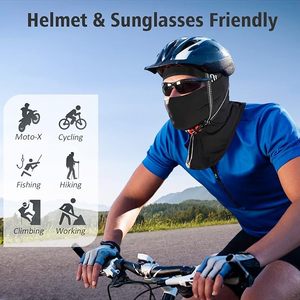 Black Balaclava Full Face Cover Unisex Outdoor Windproof Breathable Hood for Ski Cycling Adults 56-58CM - Product Image 5