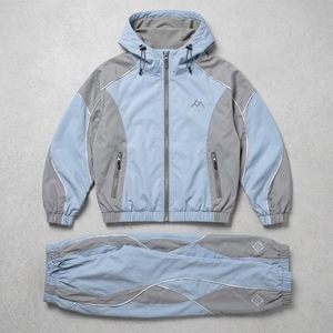 Ensemble de survêtement unisexe léger à capuche coupe-vent avec pantalon de jogging pour la course et le fitness – Tenue deux pièces - Product Image 5