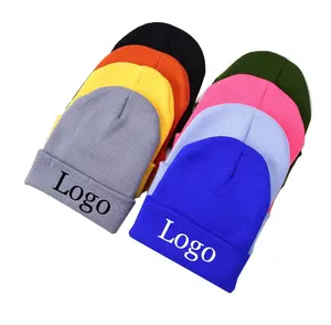 New Style Acrylic Custom Knit Beanie With All Kind Of Color Winter Beanie Hat Custom Logo