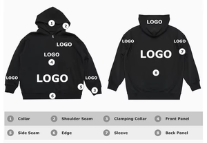 Sudadera con capucha para hombre de gran tamaño, de alta calidad, personalizada OEM, con cremallera, estilo vintage, de mezclilla, desgastada por el sol, con efecto envejecido y lavado ácido. - Product Image 6