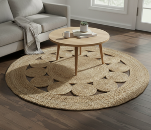 Alfombra Redonda de Yute Trenzado Hecha a Mano, Decoración Ecológica para el Hogar, Tapete Sostenible, Lista para Exportación al por Mayor - Product Image 1
