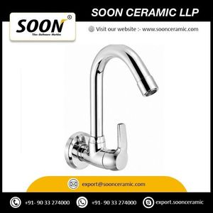 Sink Cock and <b>Swinging</b> Spout Brass Chrome Wall-Mounted 109 Pillar Cock <b>Single</b> Handle Modern Faucet Apartment Villa Hotel - Product Image 4
