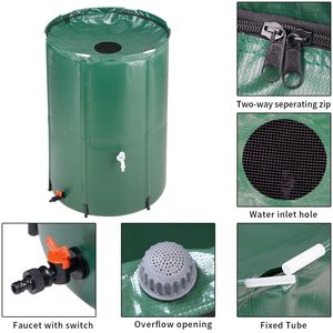 Kit Collettore d'Acqua Pieghevole Verde da 100 Galloni per Acqua Piovana - Product Image 5