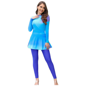 Traje de Baño Islámico de Manga Larga para Mujer, Color Personalizado, 2 Piezas, Burkini con Estampado Frontal, Reversible, Transpirable y de Secado Rápido, Gran Venta - Product Image 5