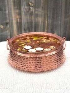 Cuenco de pedicura de cobre de lujo con textura martillada, tina para spa de pies para salón profesional y uso doméstico - Product Image 2