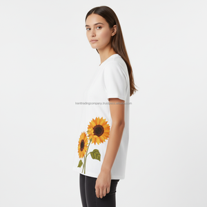 T-shirt unisexe d'été 100 % coton personnalisé avec logo, anti-boulochage, épais, haute qualité, vente en gros - Product Image 3