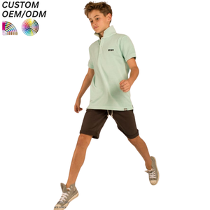 Camisetas Polo de Manga Corta Casuales para Niños y Niñas, Uniformes Escolares Transpirables de Secado Rápido de Poliéster y Algodón - Product Image 3