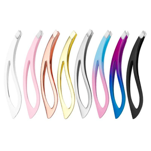 Pince à épiler professionnelle de haute qualité personnalisée pour sourcils et cils, en acier inoxydable, à pointe droite, légère, pour l'épilation et la beauté - Product Image 6