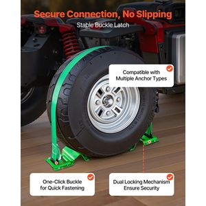 Kit di Ancoraggio per Rimorchio con Cinghie e Ganci, Capacità di Carico 2000 kg, con Cinghie di Fissaggio Tipo Chock e Fibbie per Auto - Product Image 5