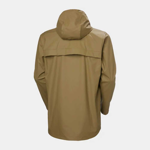 <b>Men's</b> Hooded Waterproof PU Rain <b>Jacket</b> <b>Long</b> Sleeve Casual Solid Color Polyester Coat with Pockets Autumn Wear Breathable - Product Image 2
