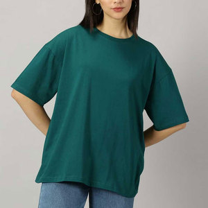 Women's Loose Fit Solid Color Cotton T-Shirt O-Neck Short Sleeve Casual Breathable Jersey Top Regular Length All Seasons Wear - Product Image 3