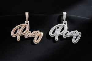 Pendentif Lettre Initiale Bicolore en Argent Sterling 925 avec Moissanite VVS Hip Hop, Passe le Test du Diamant - Product Image 6