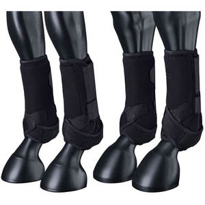 Botas de Medicina Deportiva Ajustables de Neopreno y Cuero para Equitación, Protección de Alta Calidad para Caballos - Product Image 1