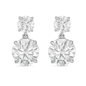 8 CT Lab Grown <b>Emerald</b> Pear Mixed Cut Diamonds Sterling Silver 18K Gold Plated <b>Stud</b> Dangle Earrings Luxury Modern Geometric - Product Image 2