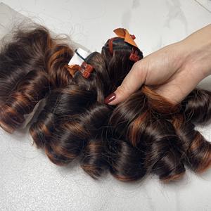 Cabello Virgen Natural Vietnamita con Rizos Elásticos Color Piano, Cabello Humano de Lujo Súper Doble Trama, Envío Rápido desde Fábrica, Súper Trama Doble - Product Image 1