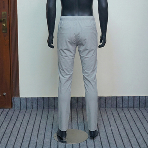Custom Casual Men Slim Fit Chino <b>Trousers</b> Drawstring Elastic Waist <b>Light</b> Grey Cotton Sweatpants Track Pants Sports Jogger Pants - Product Image 2