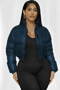 Chaqueta de plumón cálida personalizada para mujer, chaqueta acolchada de invierno, abrigo corto con cremallera y acolchado personalizado, chaqueta de plumón para mujer - Product Image 5