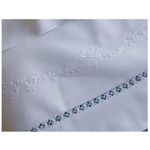 Sábanas de cama bordadas, fundas de almohada blancas bordadas - Product Image 3