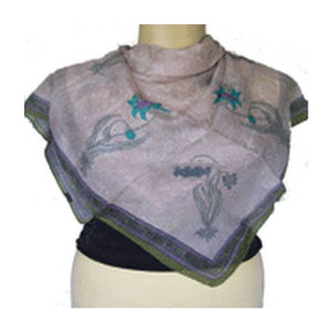 Designer 100% Silk Chiffon Bandana for Women Casual Floral Print Square Scarf Fashionable Silk Twill Bows Pattern Spring Season - Product Image 1