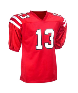 เสื้อฟุตบอลอเมริกันผู้ชายขายส่ง โพลีเอสเตอร์ 100% พิมพ์ลายแบบ Sublimation ปรับแต่งชื่อทีมได้ ไซส์ใหญ่ แขนสั้น สำหรับฤดูหนาว แบบสวมด้านหน้า - Product Image 4