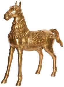 Centre de table de luxe en laiton en forme de cheval avec sculptures détaillées pour la décoration de la salle à manger et du salon - Product Image 4