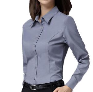 Camisa Formal Profesional de Corte Entallado para Mujer 2026, Color Azul Cielo Claro, con Botones, para Oficina, Negocios, Trabajo, Manga Larga - Product Image 3