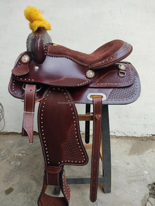 Competition Grade Barrel Racing Saddle Handcrafted Brown <b>Oil</b> <b>Tanned</b> Leather Lightweight Fiberglass Tree Ranch & Rodeo Approved - Product Image 2