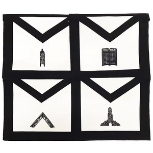 Punk Style <b>Black</b> White <b>Apron</b> With Bible And Symbolic Patterns Four Seasons Wear - Product Image 1